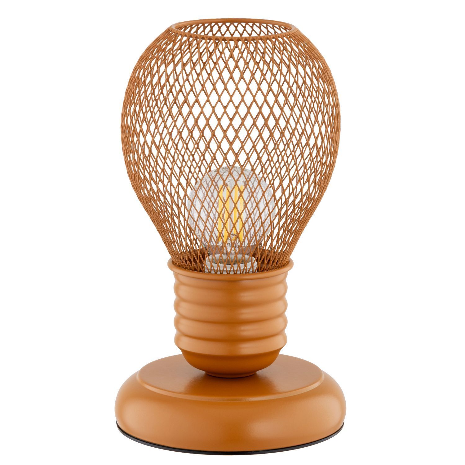 Lampenfassung, Tischlampe, Mesh-Design, Orange, Glühbirne