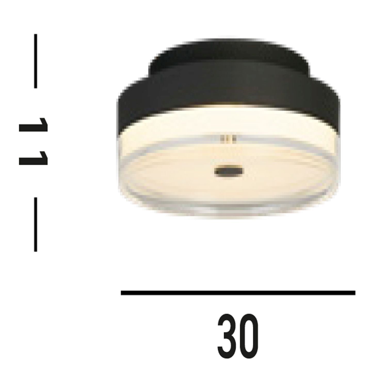 Runde LED Deckenlampe Schwarz Metall 858 lm warmweiß