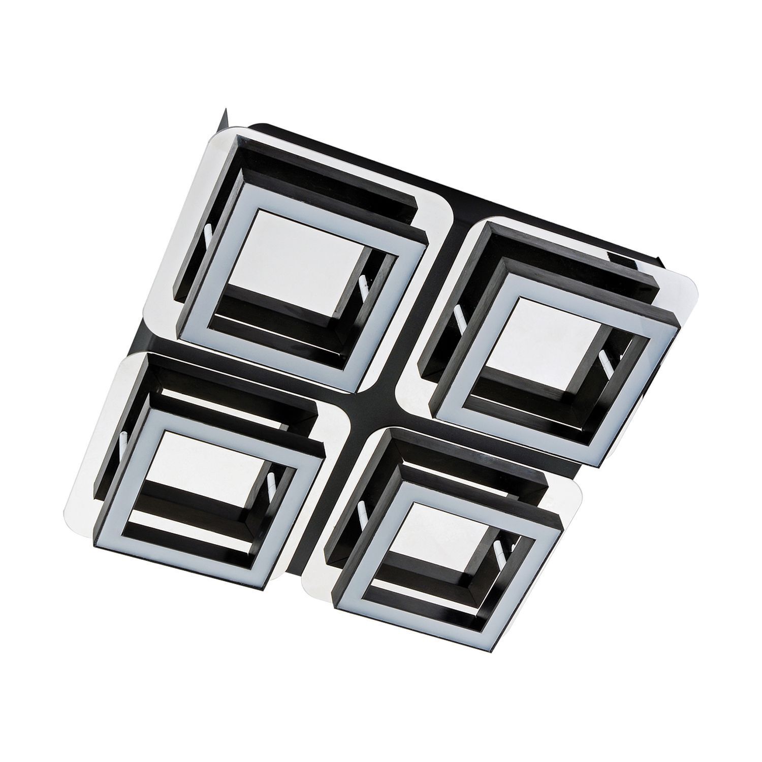 Deckenleuchte LED B: 25 cm Edelstahl in Schwarz Chrom 4200 K