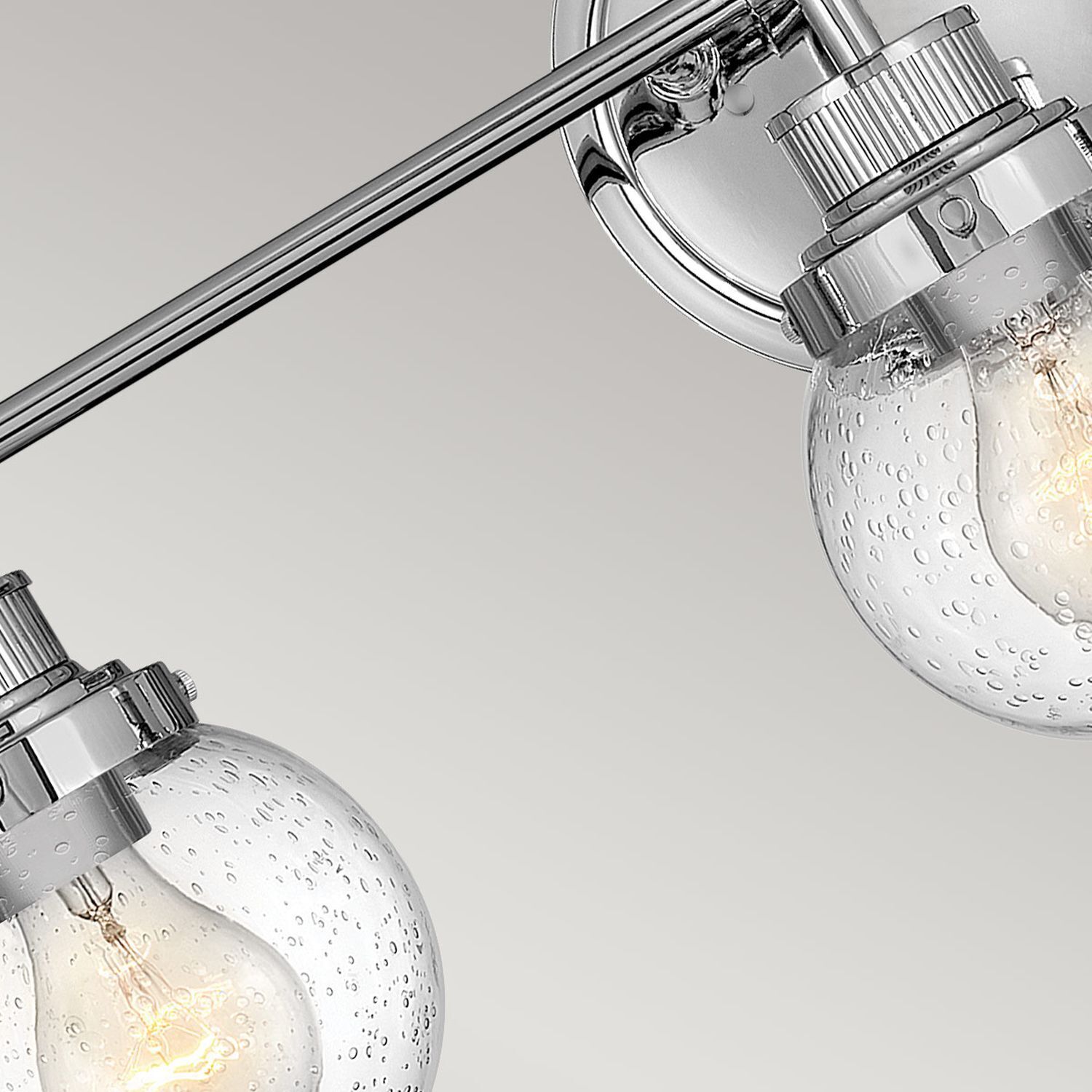 Badlampe Wand Metall Glas E27 IP44 B: 61,5 cm Chrom ZOFIA