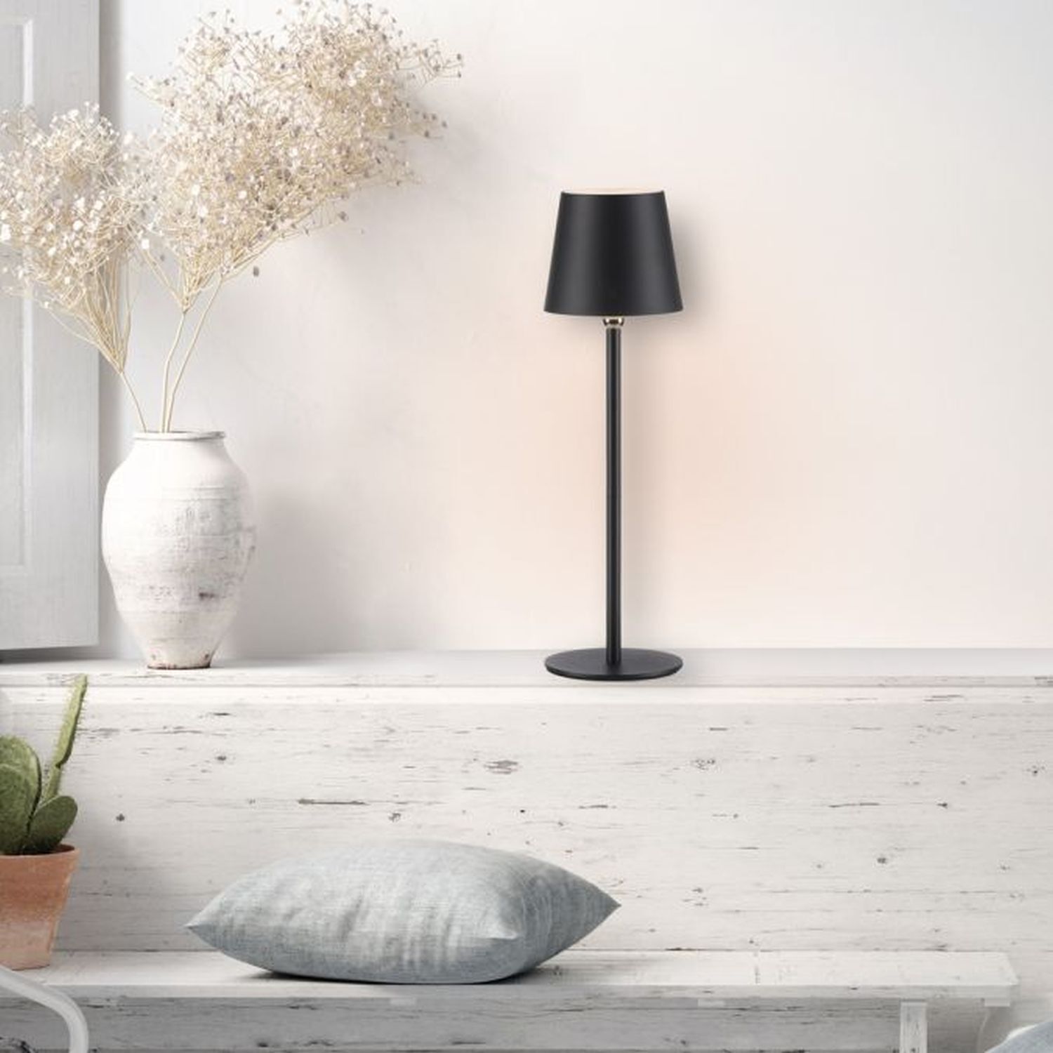 LED Akku Tischlampe Schwarz dimmbar Touch 37 cm 320 lm Lampe, Stehlampe