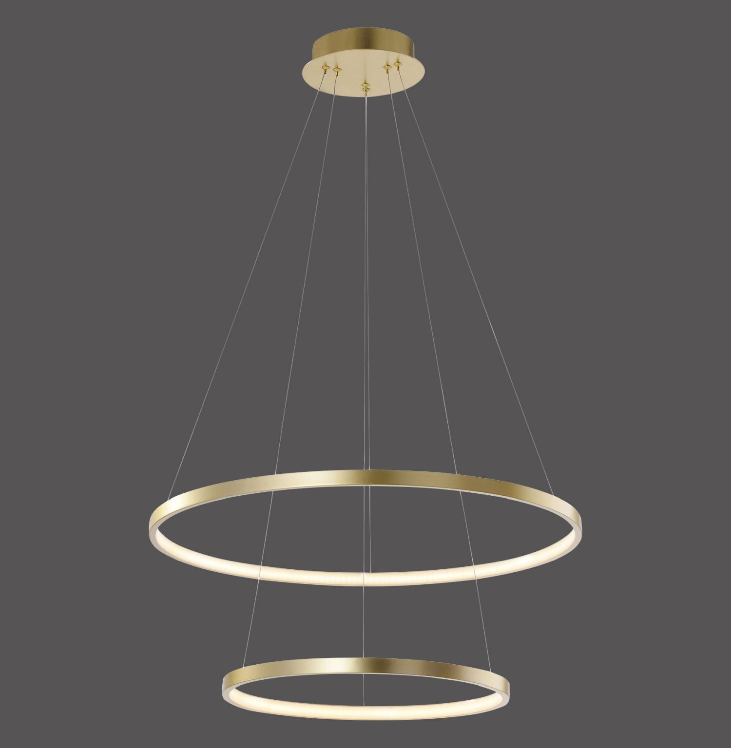 LED Pendelleuchte Ringe in Gold Metall Ø50 cm 3000 K