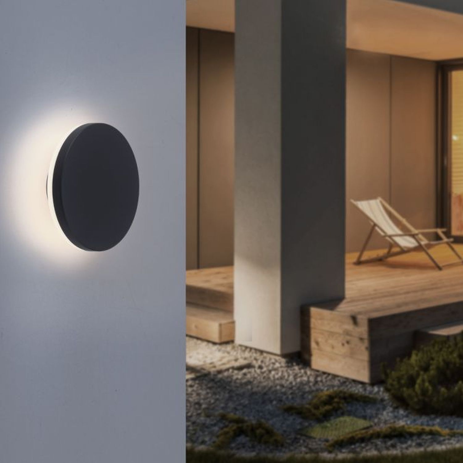 LED Wandleuchte außen Metall IP65 3000 K indirekt Drinnen, Innenarchitektur