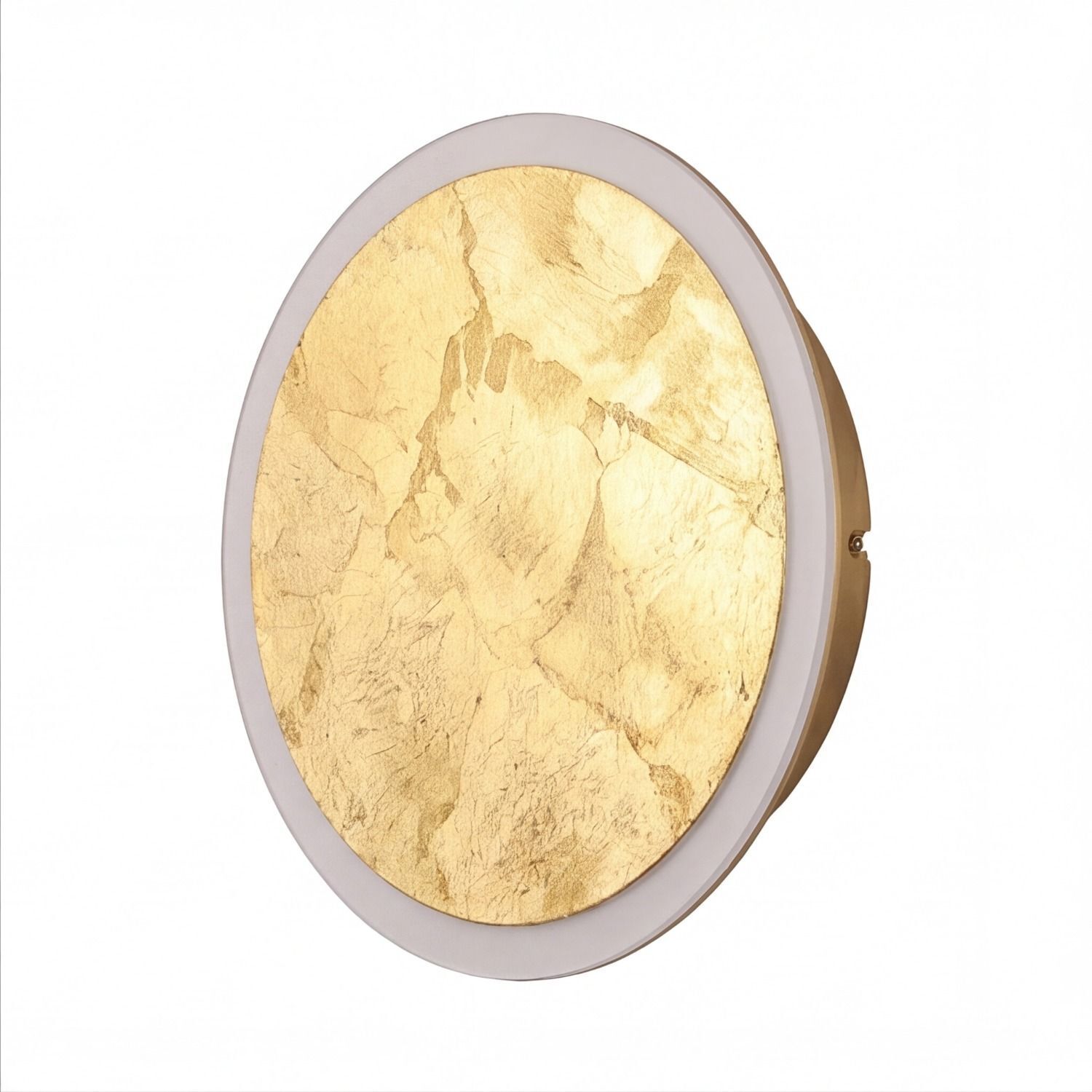 LED Deckenlampe Gold Ø40 cm 3500 K 3 Stufen dimmbar Wandlampe, Runde Wandlampe, Goldfarbene Platte, Runde Leuchte, LED-Lampe