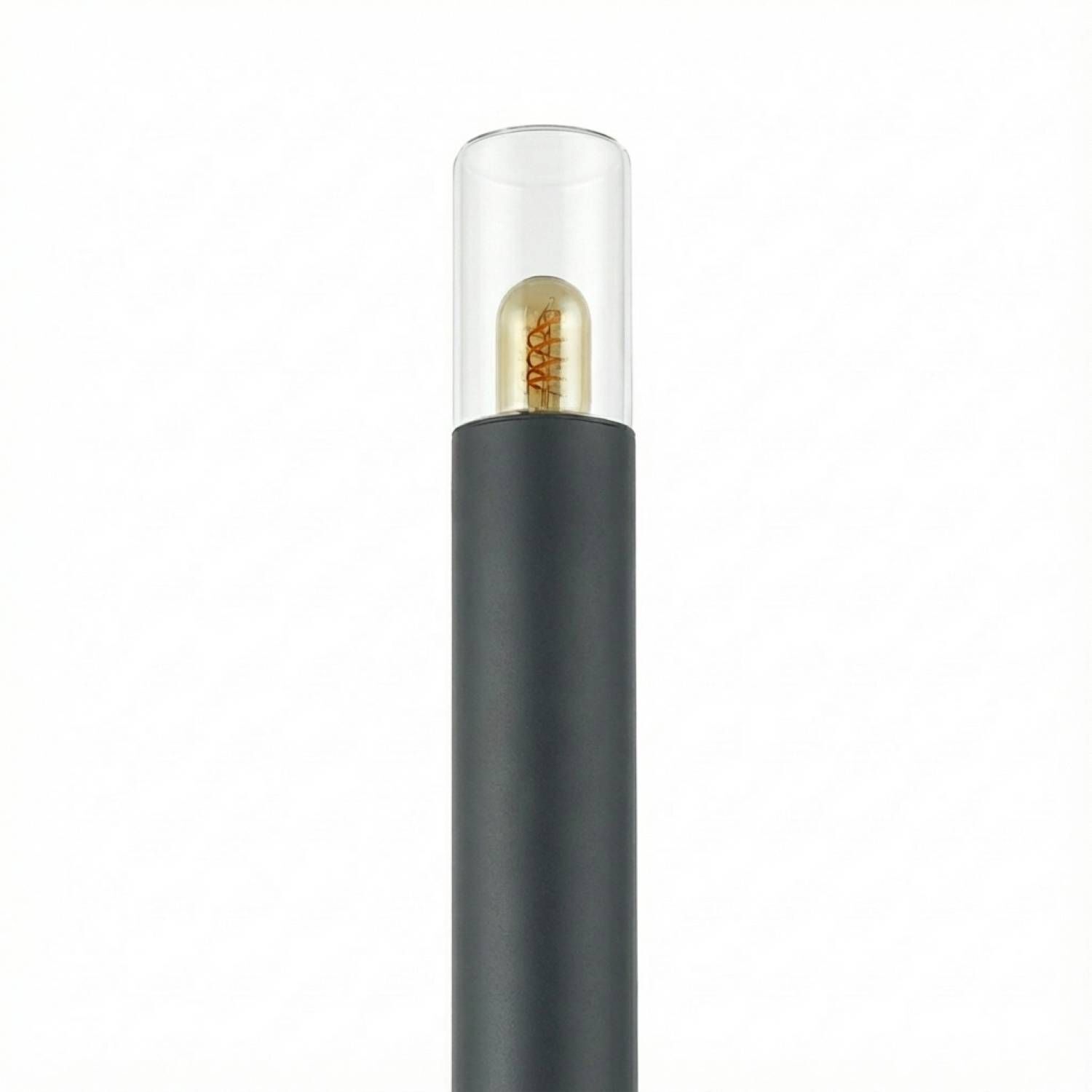 Lampe, Glühbirne, Zylindrisch, Glasabdeckung, schwarster Stiel