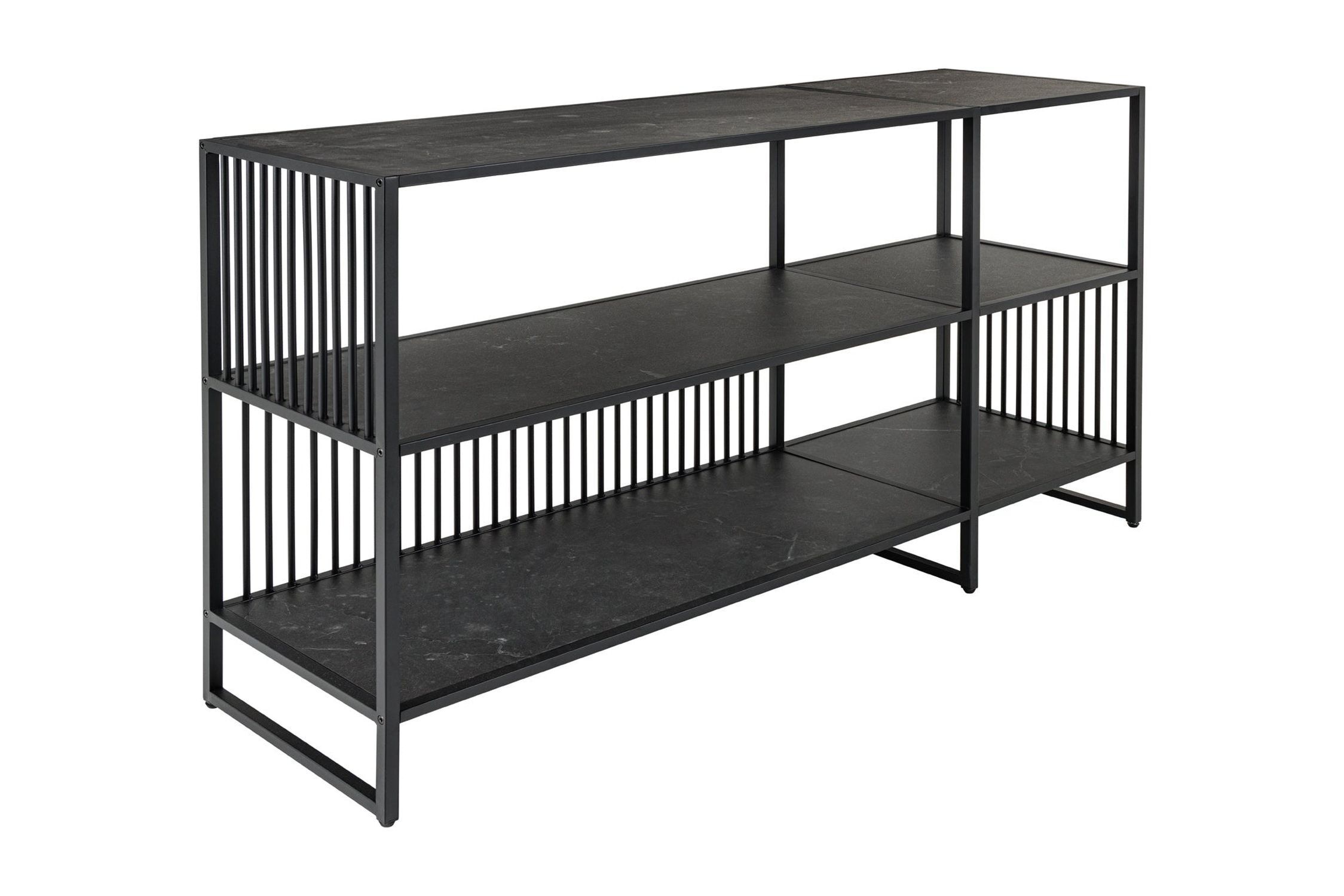 Regal in Schwarz 120 x 83 cm Schwarz Metall MDF