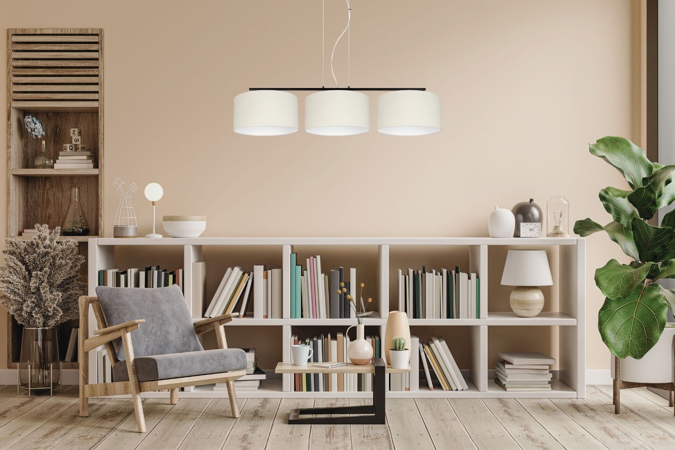 Blendarme Hängelampe Stoff Schwarz Ecru E27 L:100 cm
