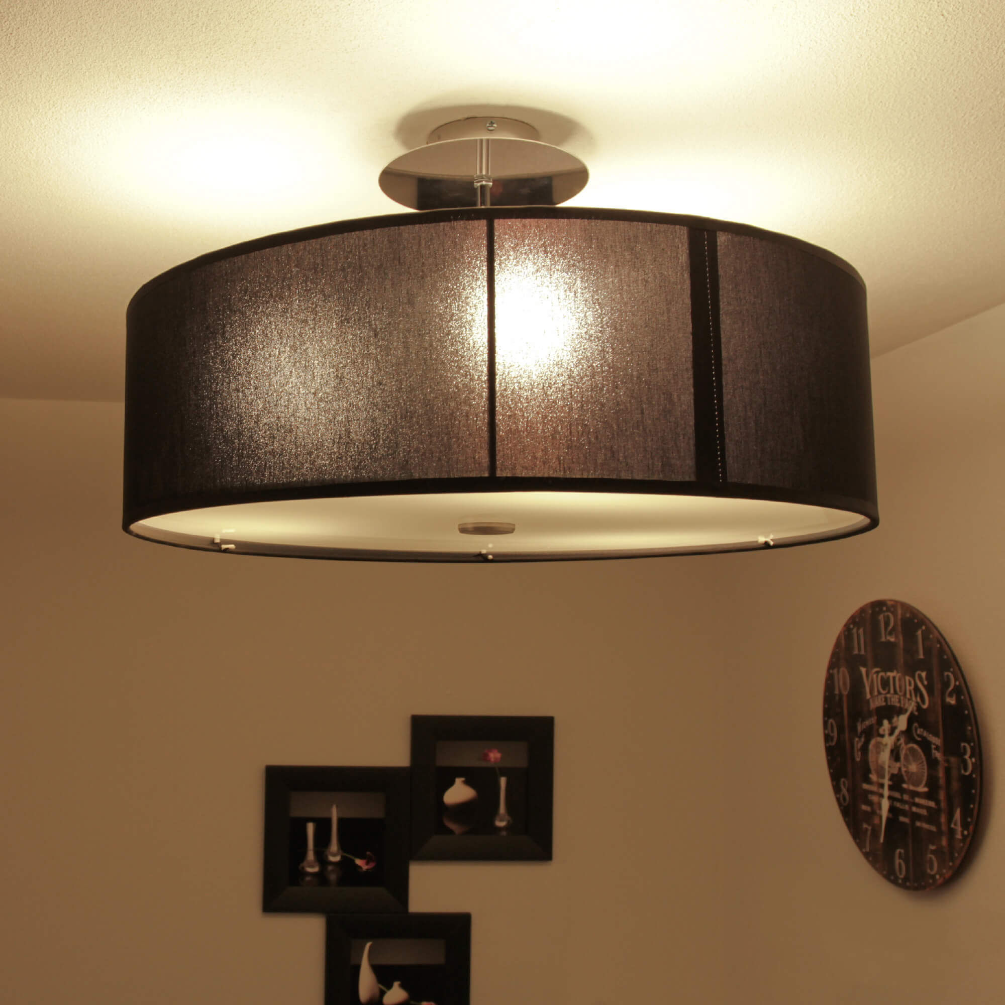 DECKENLAMPE VIVIANIE MIT STOFFSCHIRM