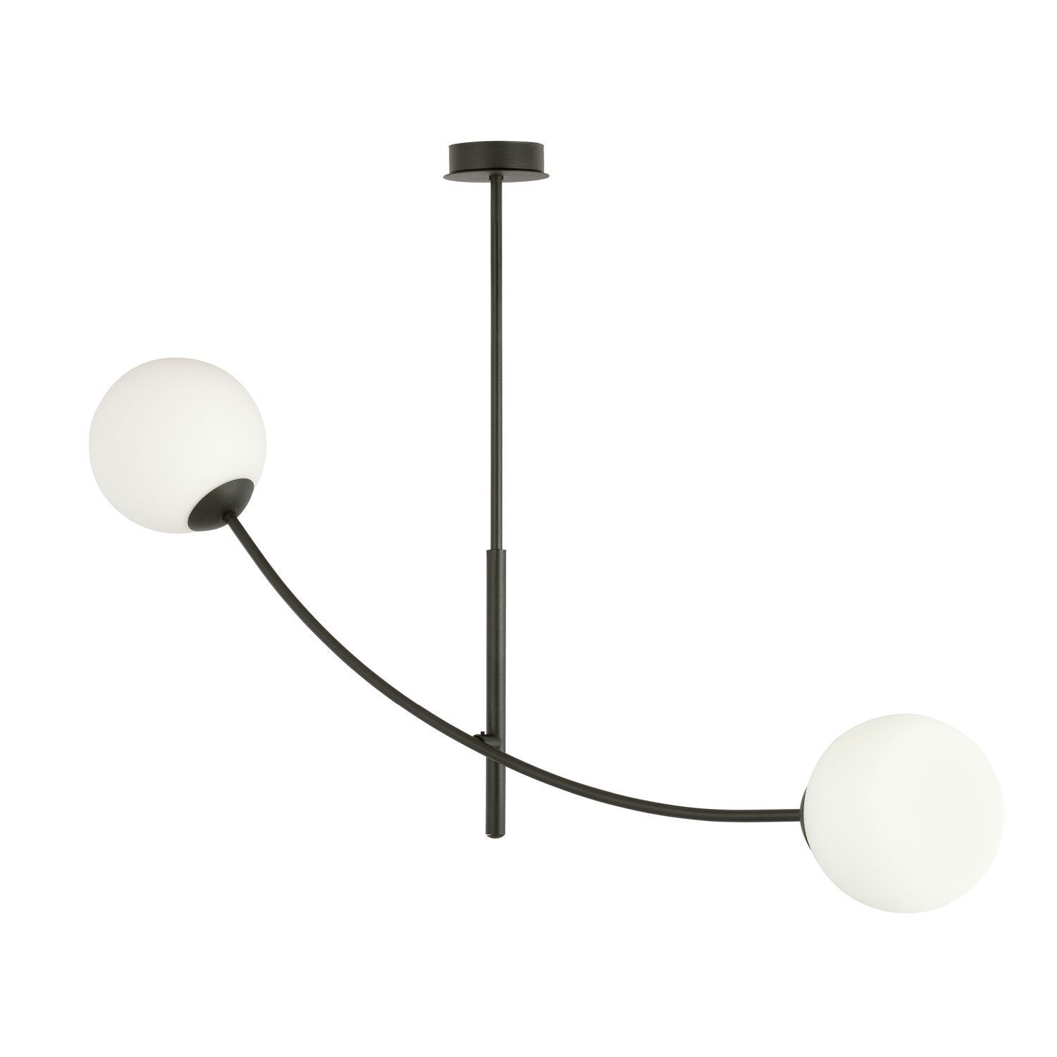 Deckenlampe Glas Metall L: 83 cm schwenkbar Schwarz Weiß E14