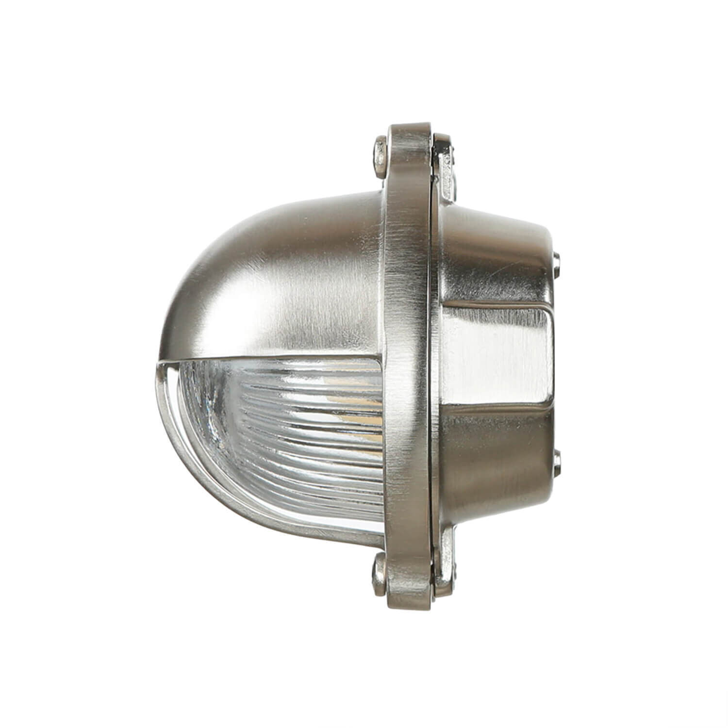 Wandlampe Nickel IP64 Echt-Messing oval Maritim