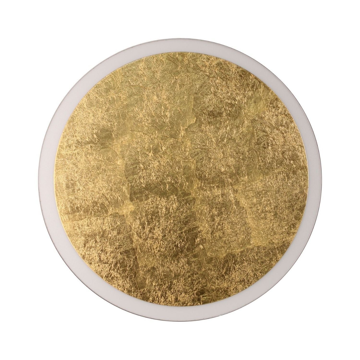 LED Deckenleuchte Gold Ø50 cm 3500 K 3 Stufen dimmbar goldene Kreis, Folienstruktur, Scheibe, metallische Platte, runde Dekoration