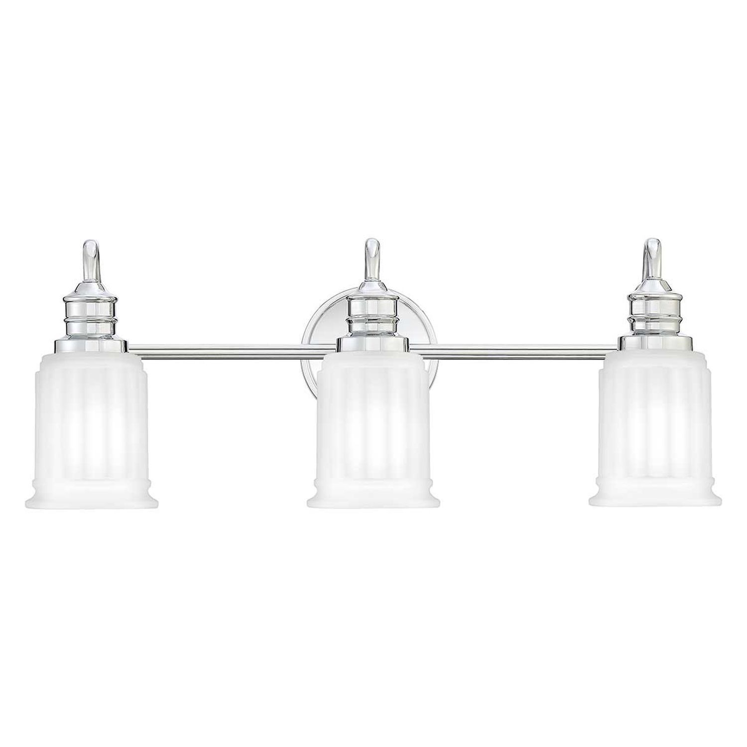 Badlampe Metall Glas 61 cm breit IP44 G9 3-flammig