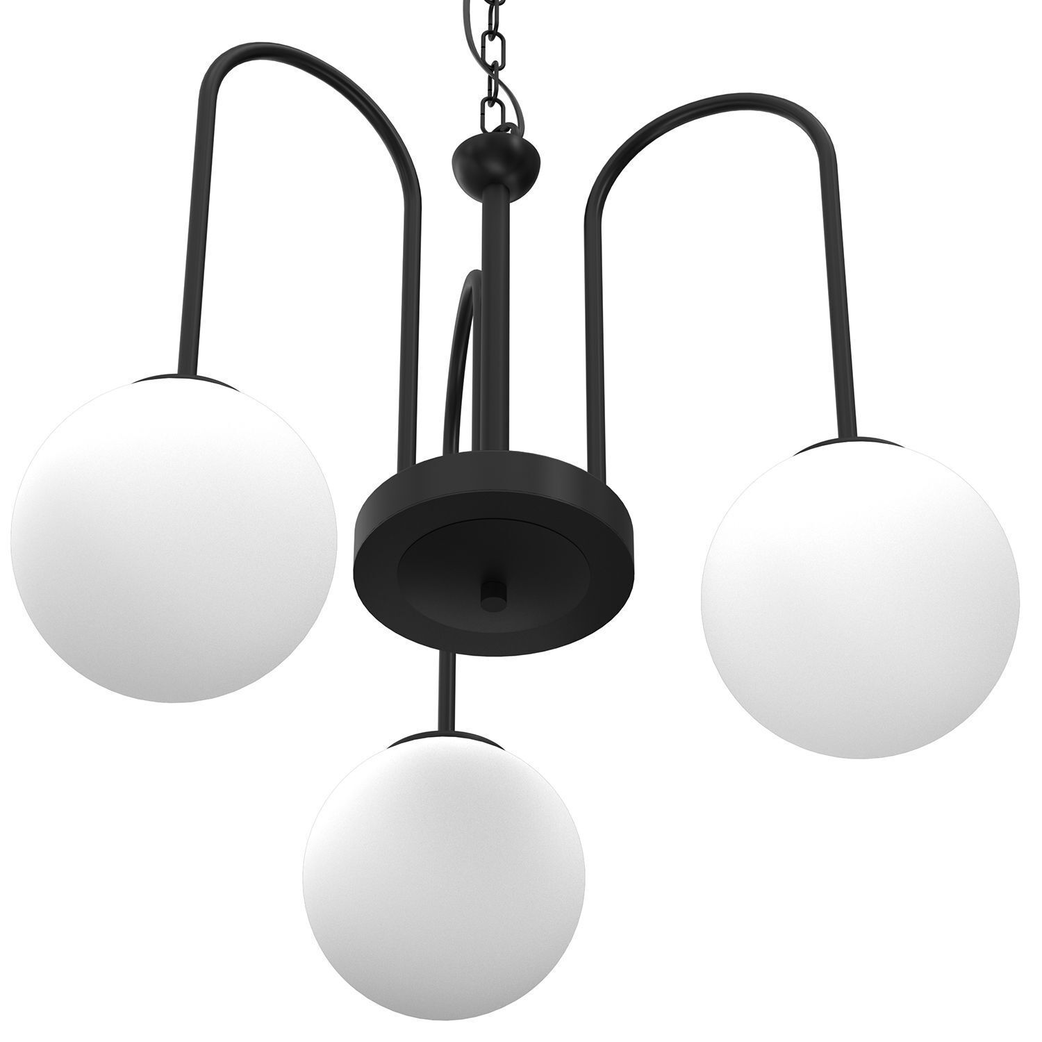 Pendelleuchte 3-flammig Glas Metall E14 Ø51 cm rund