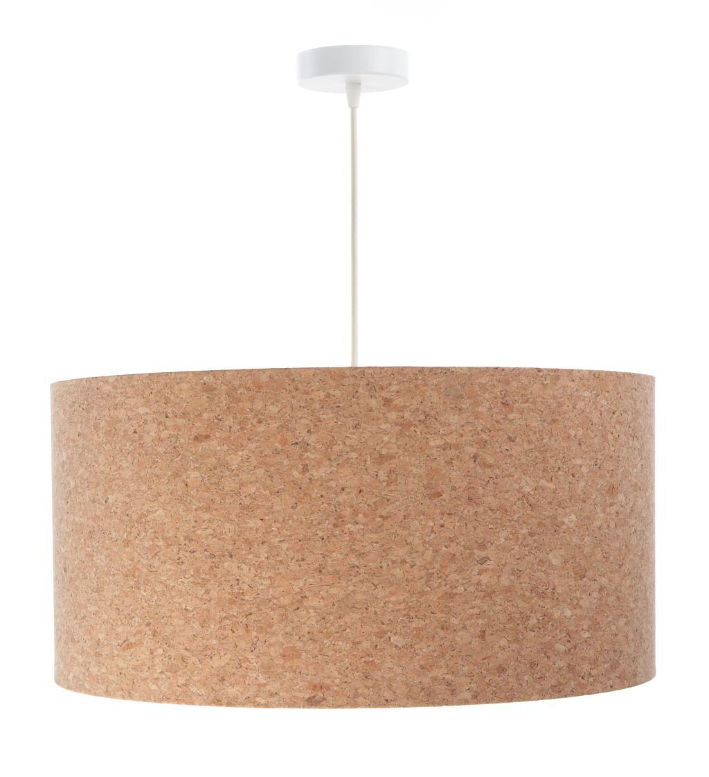 Pendelleuchte Natur Weiß E27 Ø 30 cm Kork Modern