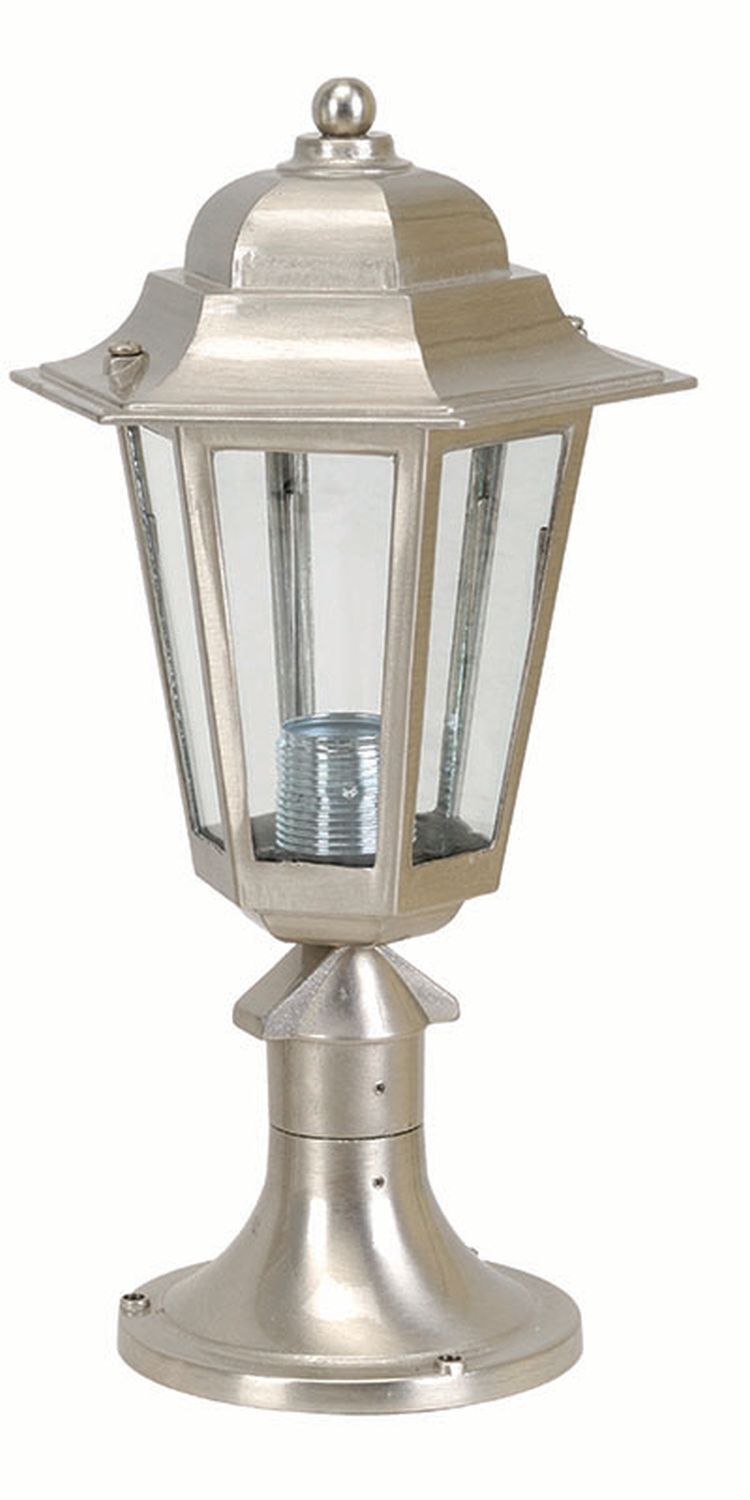Wetterfeste Gartenleuchte in Nickel Rustikal H:38cm