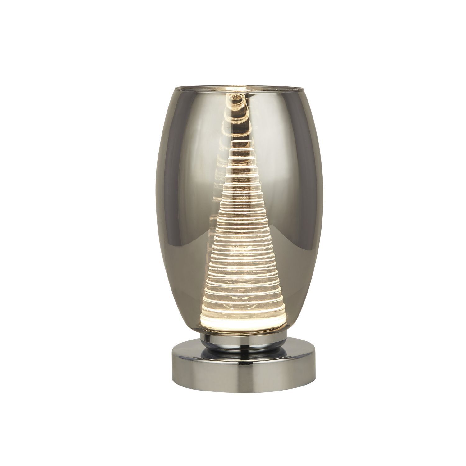 LED Tischlampe Rauchglas H: 20,5 cm Ø 11,5 cm 3000 K