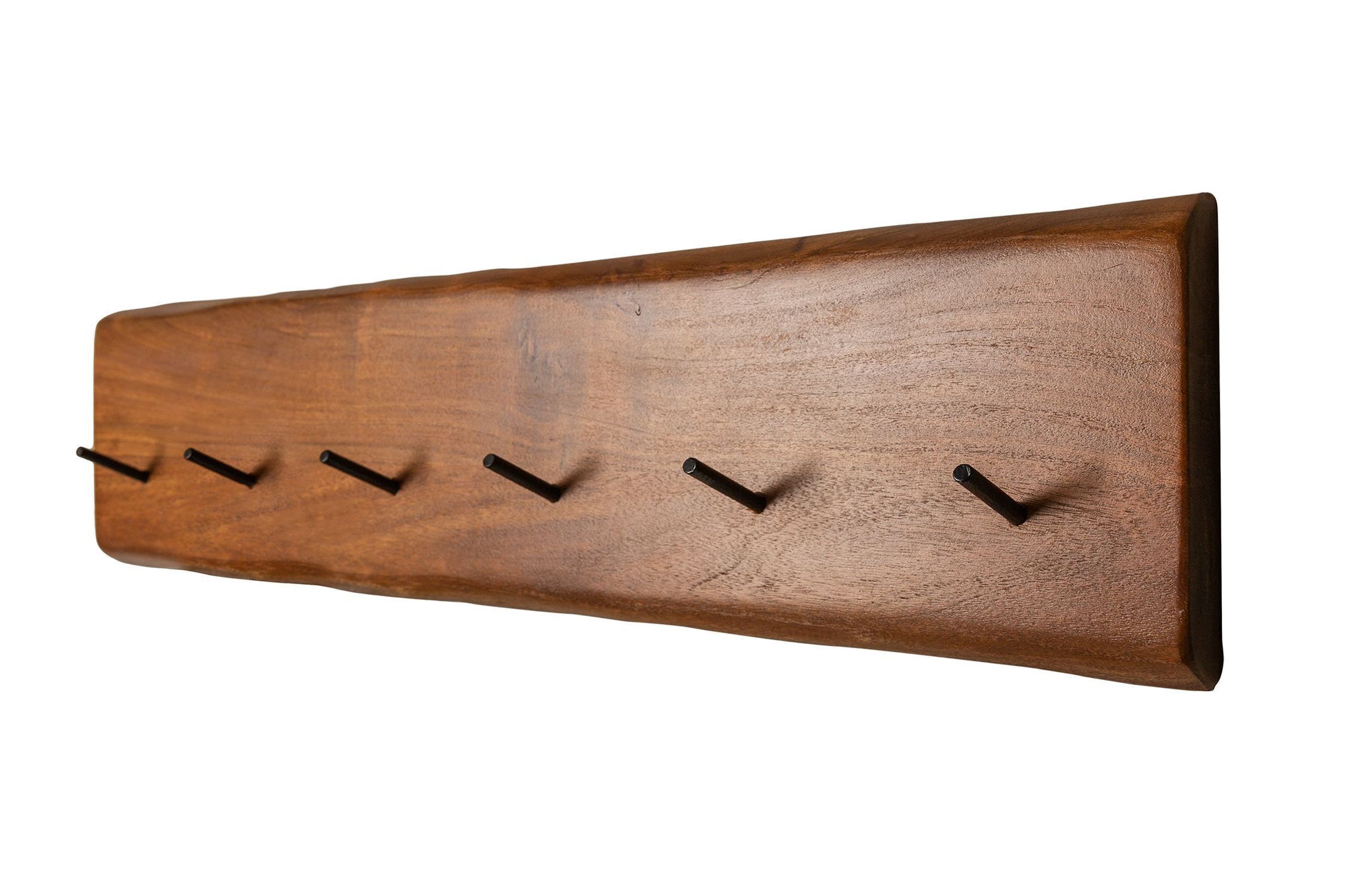 Garderobenhaken 80 cm lang Akazienholz massiv Modern Holz, Maschine, Schraube