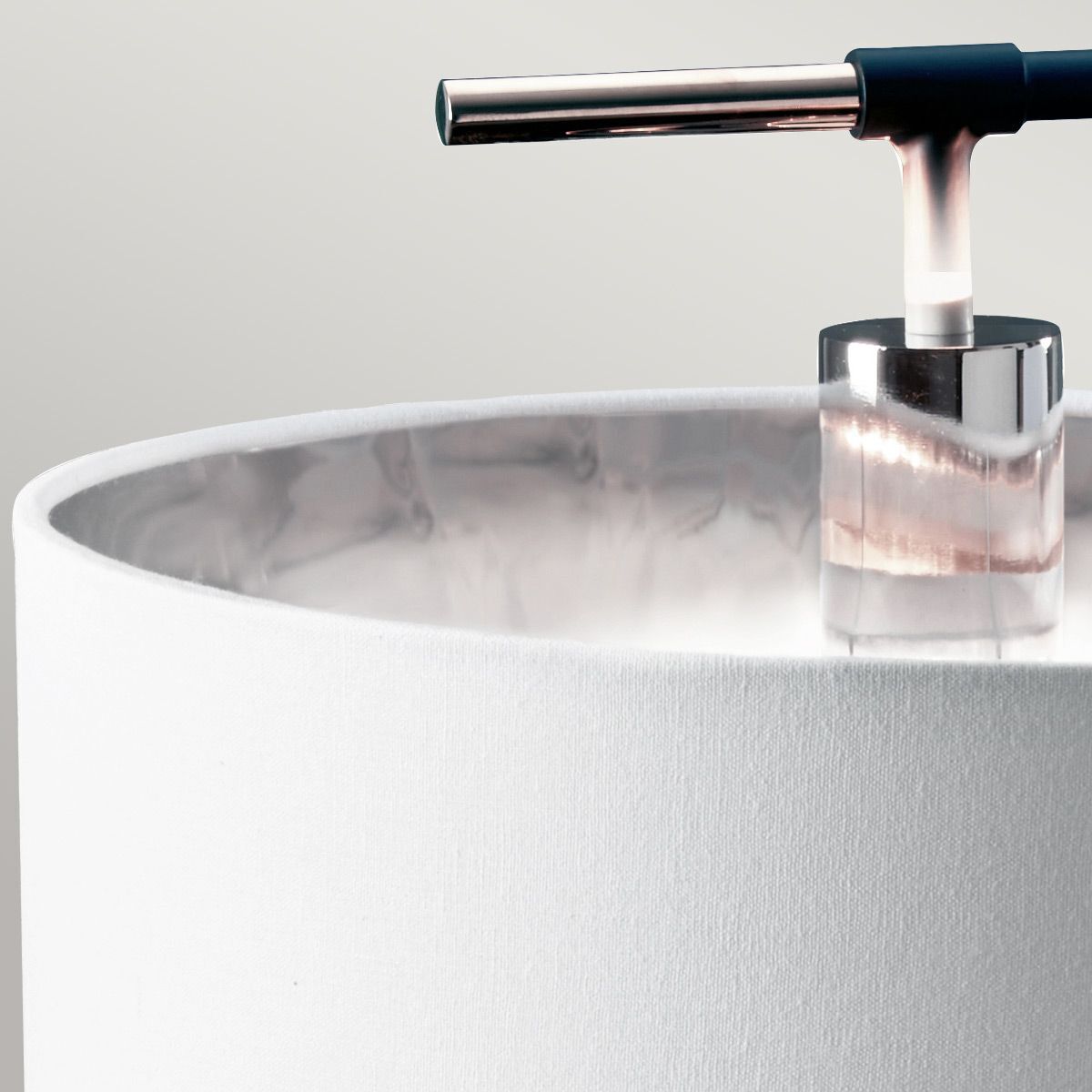 Tischlampe Wohnzimmer Schwarz Weiß Nickel poliert E27 66 cm