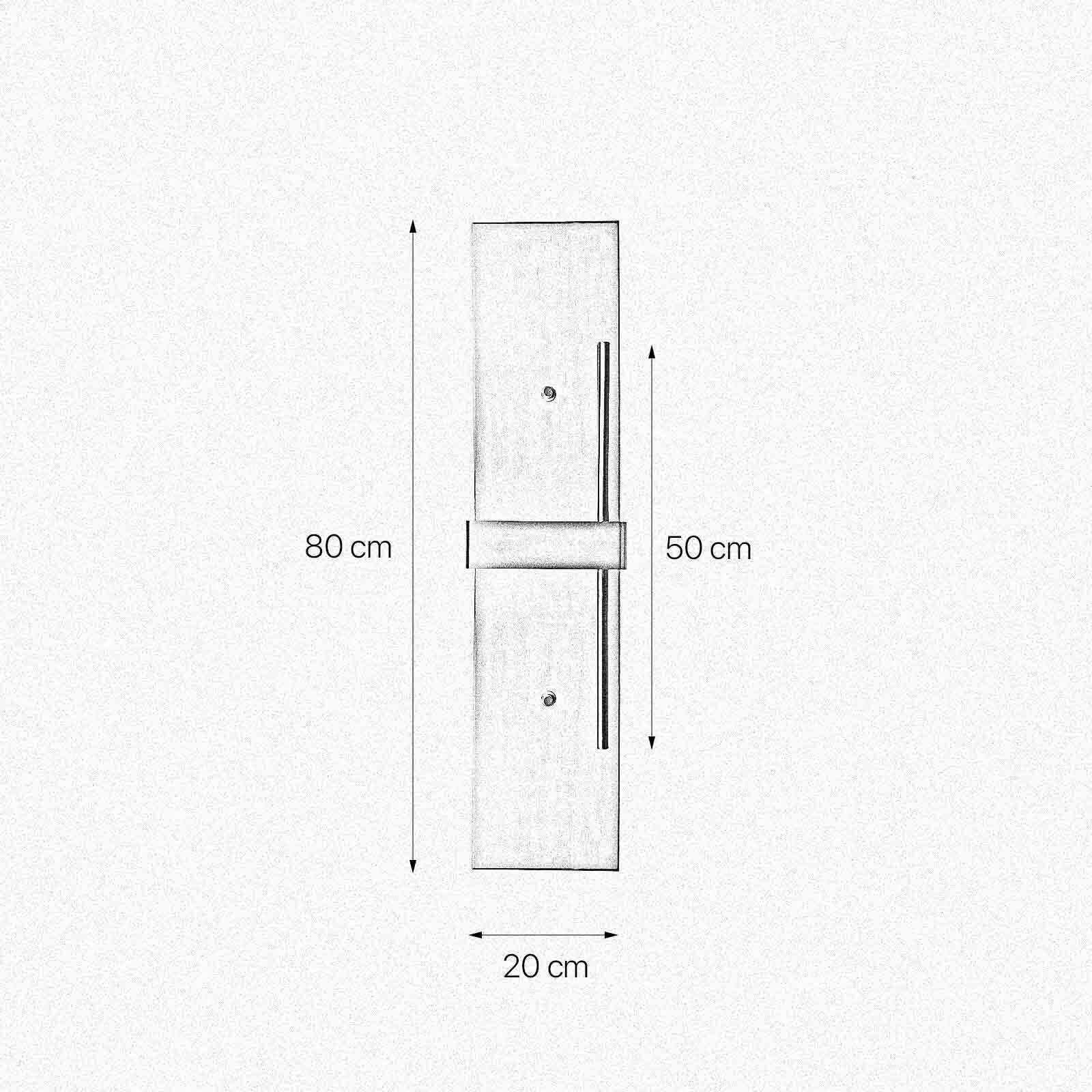 Wandlampe Messing H: 80 cm groß massiv in Bronze hell für S14d