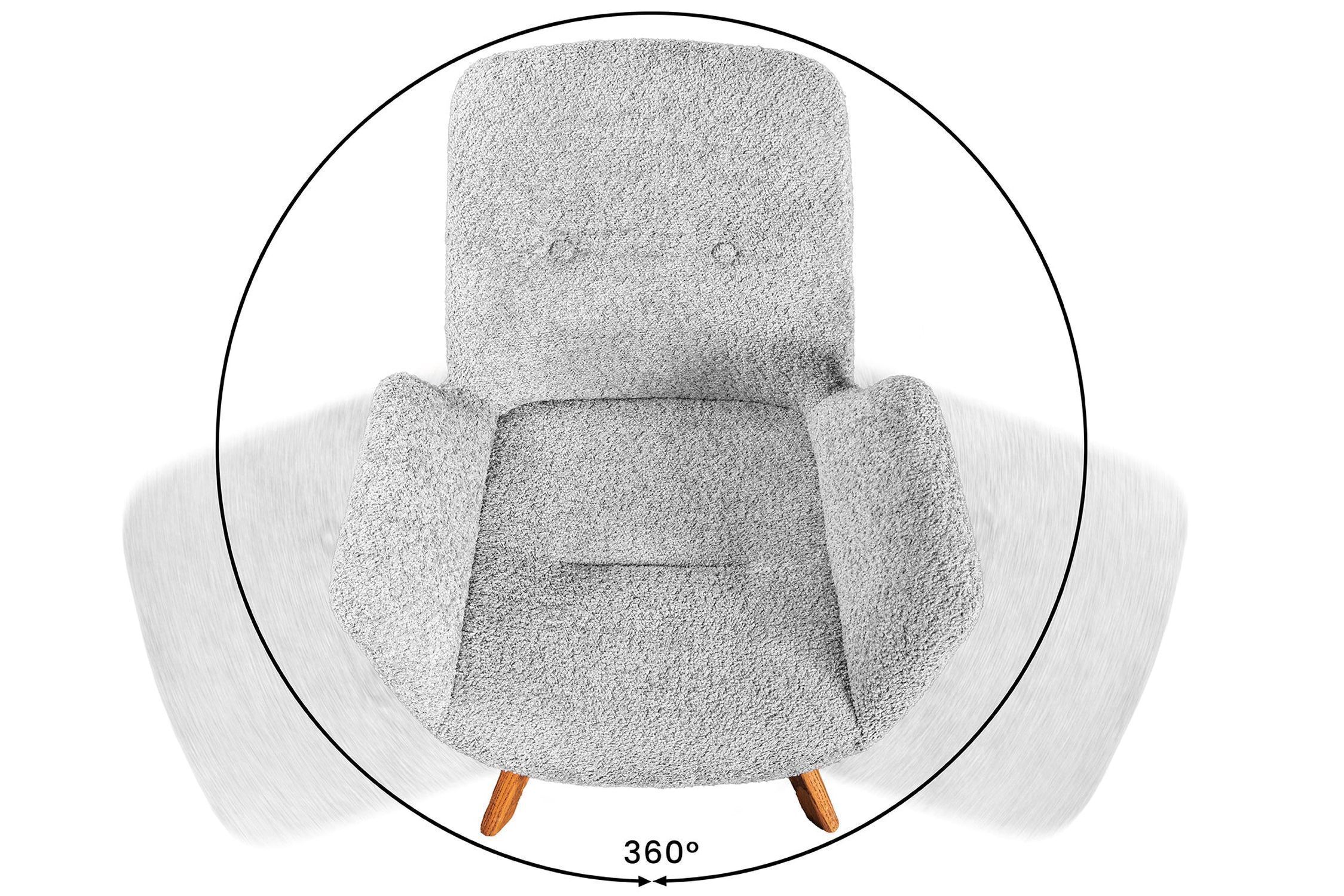 Esszimmerstuhl Grau Skandinavisch aus Bouclé Holz Moebel, Stuhl, Sessel
